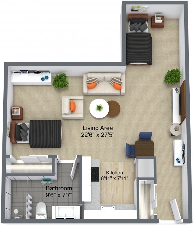 Simple Studio Plan layout